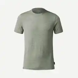 Decathlon Merino T-shirt voor backpacken heren Travel 500 kaki aanbieding