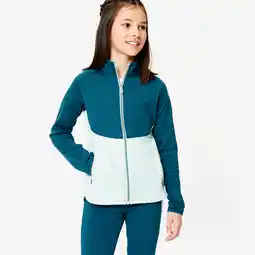 Decathlon Getailleerd sportvest voor meisjes blauw/groen aanbieding