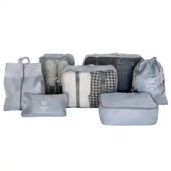 Decathlon Packing cubes - Koffer organizer hoezen - Set van 7 stuks Grijs aanbieding