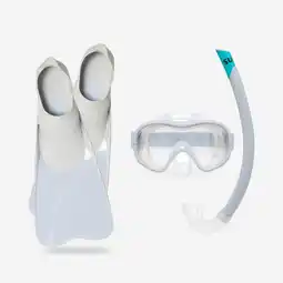 Decathlon Snorkelset voor volwassenen 100 vinnen duikbril en snorkel grijs aanbieding