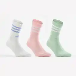 Decathlon HOGE SPORTSOKKEN GESTREEPT GROEN ROZE SET VAN 3 PAAR aanbieding