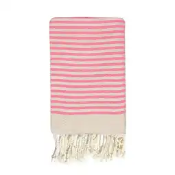 Decathlon Traditionele katoenen Fouta 100x200 cm Honingraat aanbieding