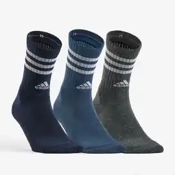 Decathlon Hoge sportsokken roze groene strepen set van 3 aanbieding