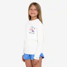 Decathlon Uv-werend zwemshirt met lange mouwen voor surfen kinderen 100 Simple wit aanbieding