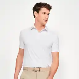 Decathlon Ademende golfpolo met korte mouwen voor heren WW900 wit aanbieding