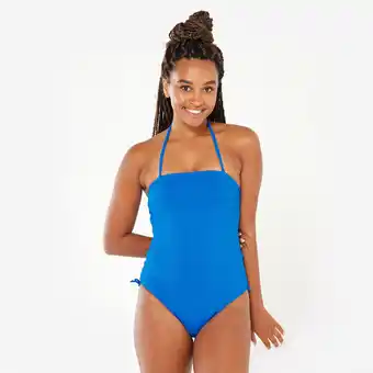 Decathlon Badpak voor surfen dames gestructureerde stof Manon blauw aanbieding