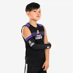 Decathlon Mouwloos ondershirt voor basketbal kinderen UT500 NBA Los Angeles Lakers zwart aanbieding