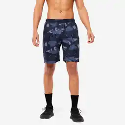 Decathlon Fitness short met zakken met rits marineblauw aanbieding