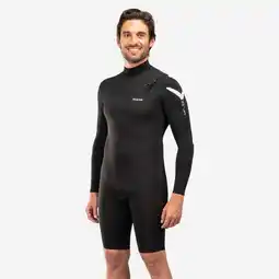 Decathlon Shorty wetsuit voor surfen heren 900 lange mouwen no zip neopreen 1,5 mm zwart aanbieding