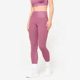 Decathlon Fitnesslegging met hoge taille voor dames paars aanbieding
