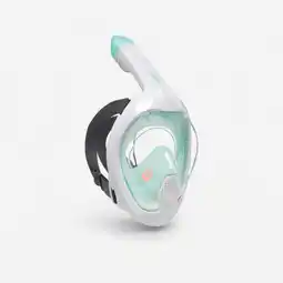 Decathlon Snorkelmasker Easybreath+ met geluidsventiel vanaf 10 jaar lagunegroen aanbieding