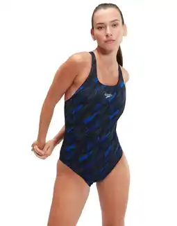 Decathlon Dames zwempak uit 1 stuk Speedo Hyper Boom Allover Medalist aanbieding