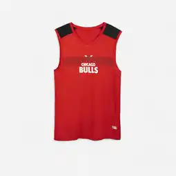 Decathlon MOUWLOOS ONDERSHIRT VOOR BASKETBAL KINDEREN UT500 NBA BULLS ROOD aanbieding