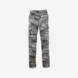 Decathlon Stevige cargobroek Steppe 300 camouflage Woodland zwart aanbieding