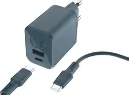 Krëfel 45 W USB A en USB C Mini netstroomlader met Power Delivery + USB C-kabel - Dive Blue - 2 m aanbieding