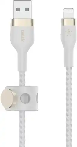 Krëfel BOOST↑CHARGE PRO Flex dubbel gevlochten nylon Lightning naar USB A-kabel - 1 m. - Wit aanbieding