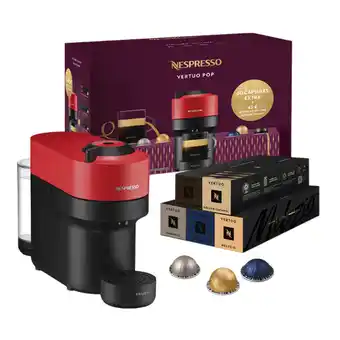 Krëfel Koffiemachine Nespresso Vertuo Pop Rood + 50 Capsules aanbieding