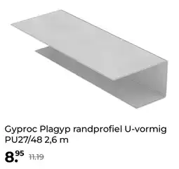 GAMMA Gyproc Plagyp randprofiel U-vormig PU27/48 2,6 m aanbieding