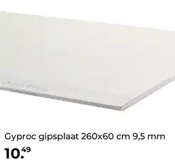 GAMMA Gyproc gipsplaat 260x60 cm 9,5 mm aanbieding