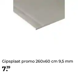 GAMMA Gipsplaat promo 260x60 cm 9,5 mm aanbieding