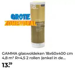 GAMMA GAMMA glaswoldeken 18x60x400 cm 4,8 m² R=4,5 2 rollen (enkel in de winkel te koop) aanbieding
