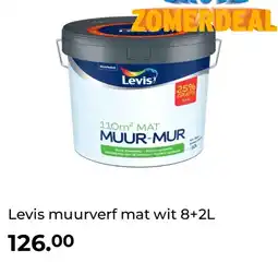 GAMMA Levis muurverf mat wit 8+2L aanbieding
