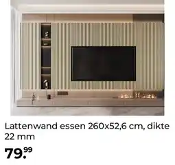 GAMMA Lattenwand essen 260x52,6 cm, dikte 22 mm aanbieding