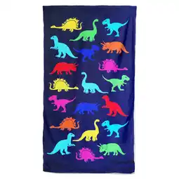 Decathlon Kinder-Strandhanddoek Microvezel Multicolor 70x140 250g/m² - Dino aanbieding