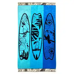 Decathlon Strandlaken Badstof Velours Jacquard Blauw 100x175 470g/m² - Korfoe aanbieding