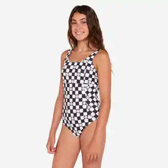 Decathlon Badpak voor surfen meisjes gestructureerd verstelbaar 500 Elea zwart wit aanbieding
