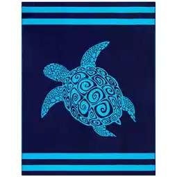 Decathlon XL-strandlaken van velours jacquard blauw 140x180 400g/m² - Paxos aanbieding