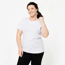 Decathlon Fitnessshirt voor dames 500 Essentials lichtgrijs aanbieding