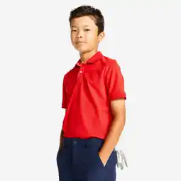 Decathlon Golfpolo met korte mouwen voor kinderen MW500 rood aanbieding