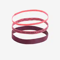 Decathlon Set van 3 elastische haarbanden voor dames roze aanbieding