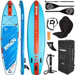 Decathlon SUP board RAVEN GlideMaster Blauw/Rood met GoPro-vatting aanbieding