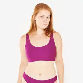 Decathlon Bikinitop voor surfen dames gestructureerde stof Aurely paars aanbieding