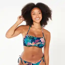 Decathlon Bikinitop voor surfen dames bandeau Laura borabora blauw aanbieding