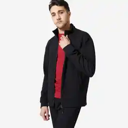 Decathlon Sweatvest met rits voor fitness heren crewneck 500 zwart aanbieding