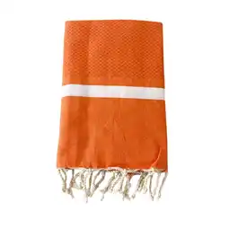 Decathlon Traditionele wafelstructuur hammamhanddoek Oranje 200x200 - Melissa Oranje XL aanbieding