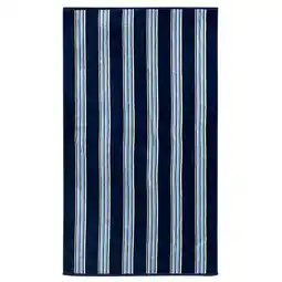 Decathlon Strandlaken Badstof Velours Jacquard Blauw 90x170 400g/m² - Milonga Marineblauw aanbieding