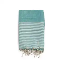 Decathlon Hammamdoek Wafelstructuur Traditioneel Blauw 100x200 190g/m² - Mikanda Aqua aanbieding