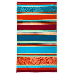 Decathlon Strandlaken Badstof Velours Jacquard Multicolor 90x170 340g/m² - Zebrina aanbieding