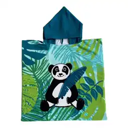 Decathlon Kinder-Poncho Microvezel Groen 60x60 250g/m² - Poncho Panda aanbieding