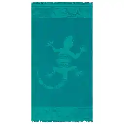 Decathlon Strandlaken Badstof Velours Jacquard Blauw 90x170 340g/m² - Kariba aanbieding
