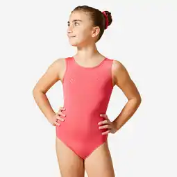 Decathlon Mouwloos turnpakje met ronde hals voor meisjes JSM 540 roze aanbieding