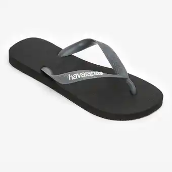 Decathlon Teenslippers voor heren Logo pop up zwart/grijs aanbieding