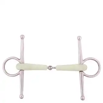 Decathlon Roestvrijstalen enkelgebroken paardenbit BR Equitation Apple Mouth aanbieding