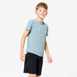 Decathlon Technisch en ademend sportshirt voor kinderen grijs aanbieding