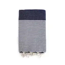Decathlon Hammamdoek Wafelstructuur Traditioneel Blauw 100x200 190g/m² - Mikanda Marine aanbieding