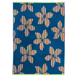 Decathlon XL-strandlaken van velours jacquard blauw 140x180 400g/m² - Yakama aanbieding